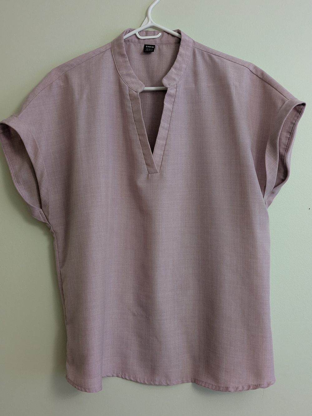 SHEIN Mauve Split-Neck Short Sleeve Tunic